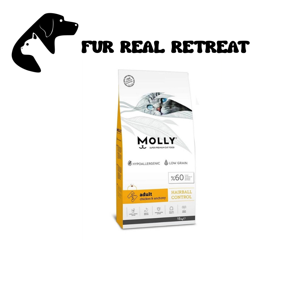 Fur Real Molly Cat Dry Food HAIRBALL CONTROL Adult Chicken & Anchovy 15kg