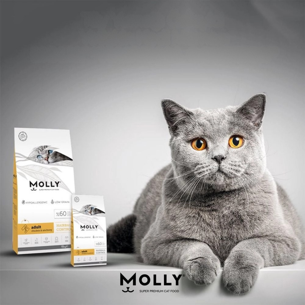 Fur Real Molly Cat Dry Food HAIRBALL CONTROL Adult Chicken & Anchovy 15kg