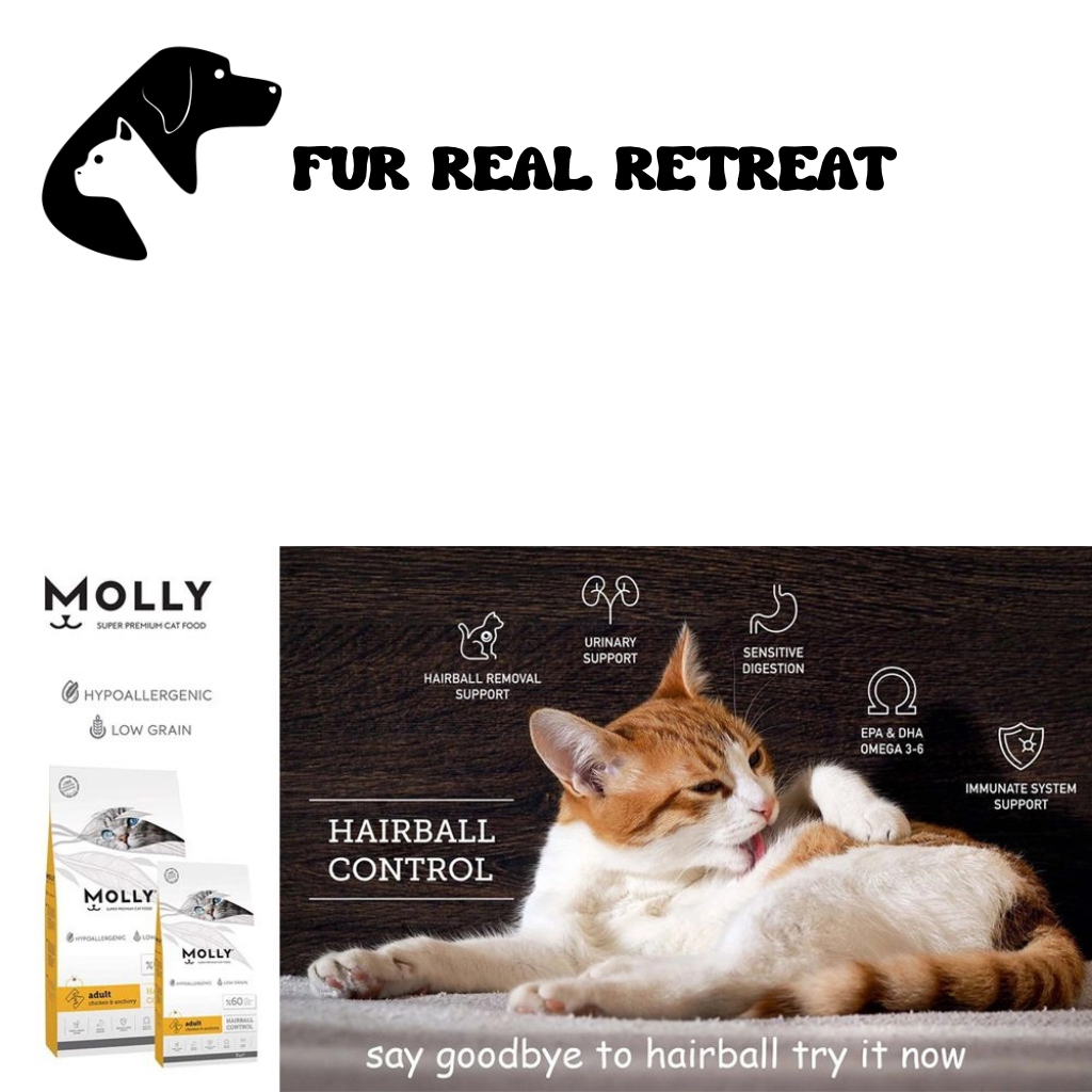 Fur Real Molly Cat Dry Food HAIRBALL CONTROL Adult Chicken & Anchovy 15kg