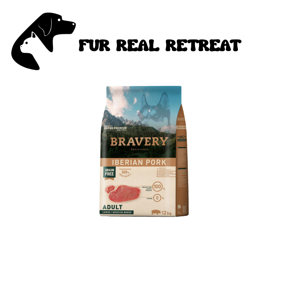 Bravery Dog 12kg Iberian Pork Adult Large/medium Dry Dog Food