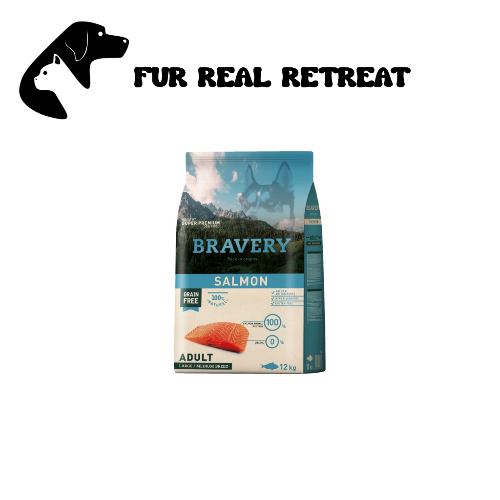 Bravery Dog 12kg Salmon Adult Large/medium Dry Dog Food