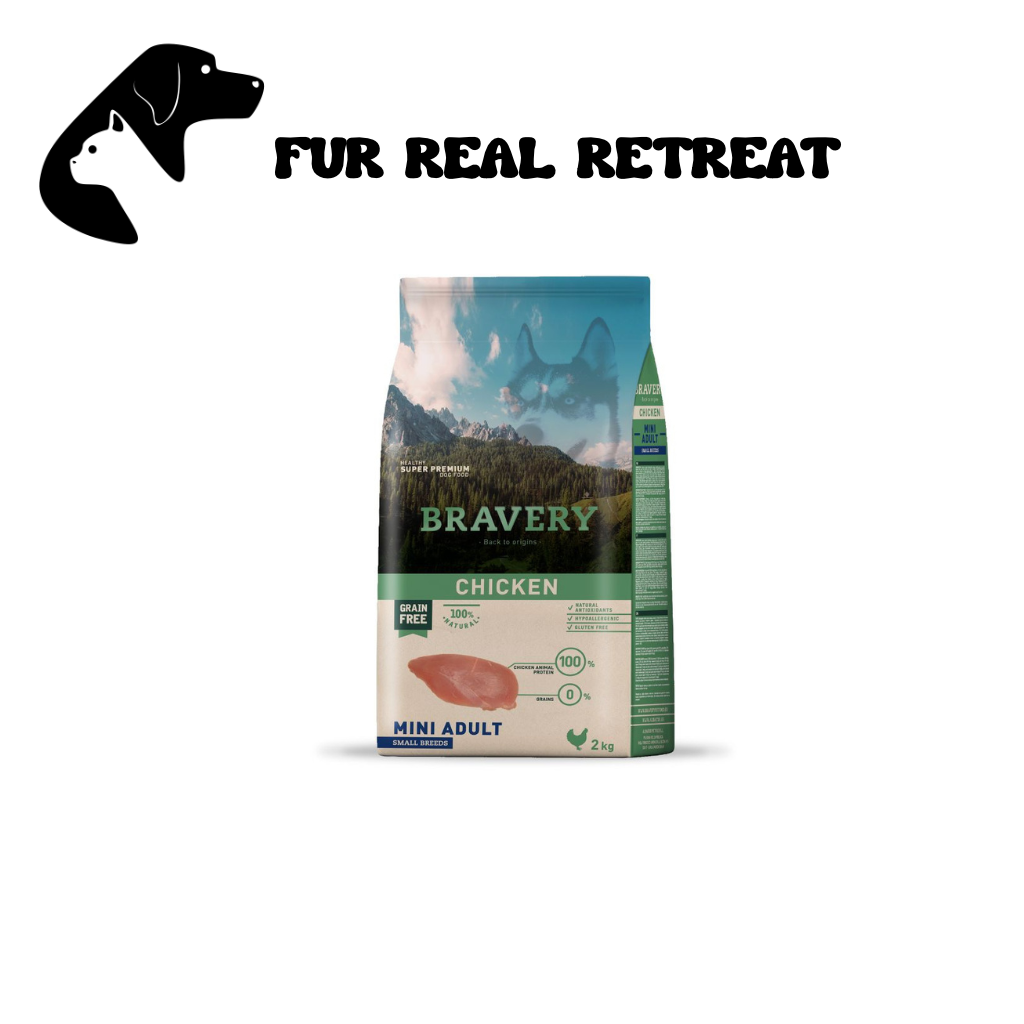 Bravery Dog 2kg Chicken Mini Adult Dry Dog Food