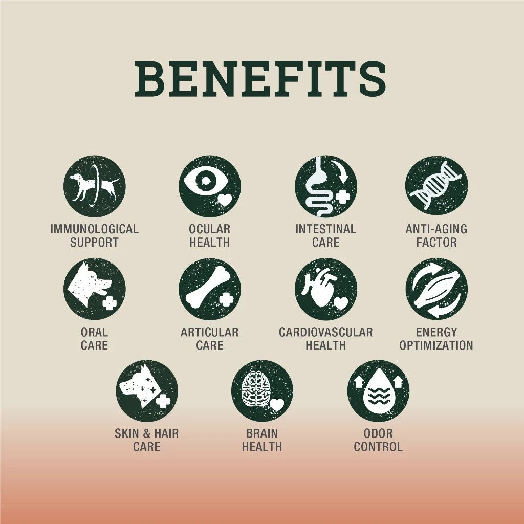 Fur Real Retreat Pet Center Bravery Fur Real Dog food benefits: Immunological, Ocular, Intestinal, Anti-aging, Oral, Articular, Cardiovascular, Energy, Skin & Hair, Brain Health, Odor Control.